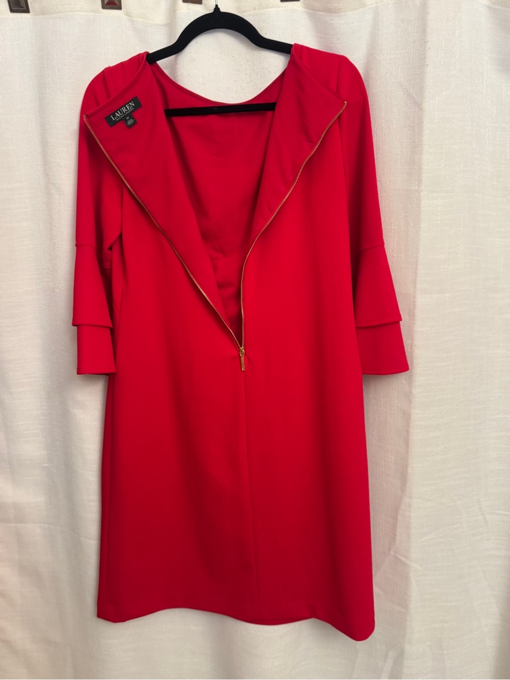 21” ptp Red Ruffle Sleeve Mini Dress - Picture 9 of 10